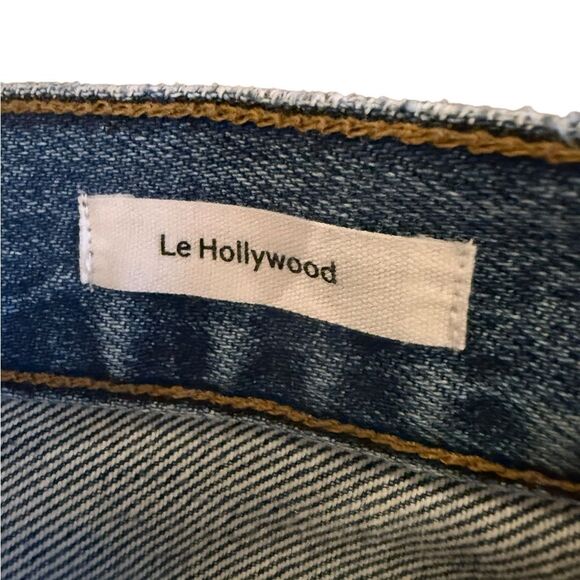 Frame Le Hollywood distressed thrashed holy medium wash flare jeans size 31 - Picture 3 of 11